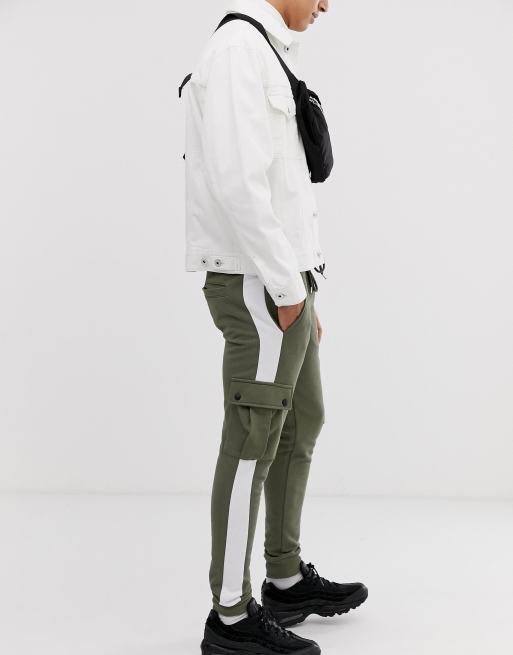 khaki skinny jeans with pockets on sides side