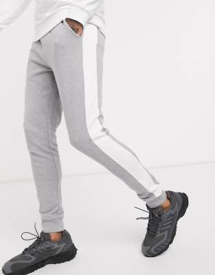 grey sweatpants with white drawstring