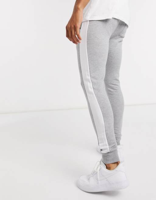 Asos design skinny hot sale joggers with side stripe