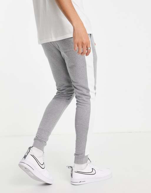 Grey side best sale stripe joggers