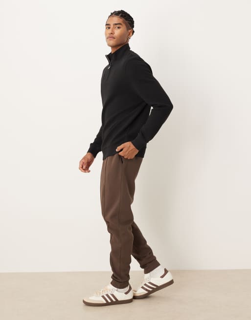 ASOS DESIGN - Skinny joggingbroek met plat gestikte plooien in bruin, 2 van 5