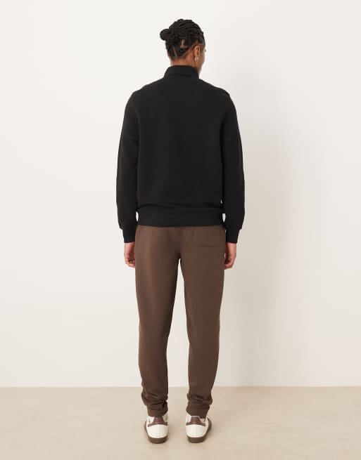 ASOS DESIGN - Skinny joggingbroek met plat gestikte plooien in bruin, 3 van 5