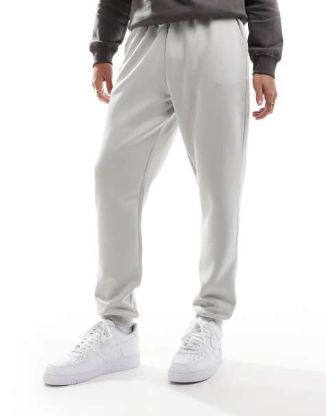 ASOS DESIGN - Skinny joggingbroek van zware stof in scubastijl in grijs - view 1