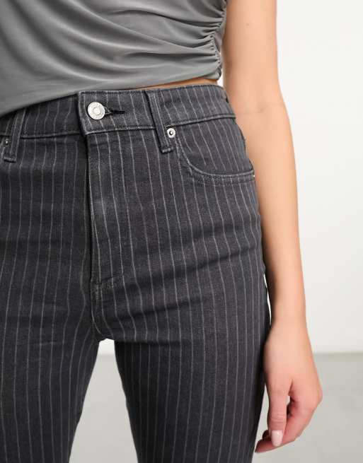 Black pinstripe skinny hot sale jeans