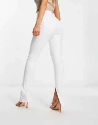 ASOS DESIGN skinny kick flare jean in white