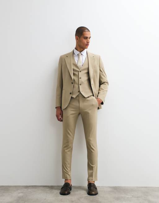 ASOS DESIGN skinny kostymkavaj i stenfärg, 2 av 5