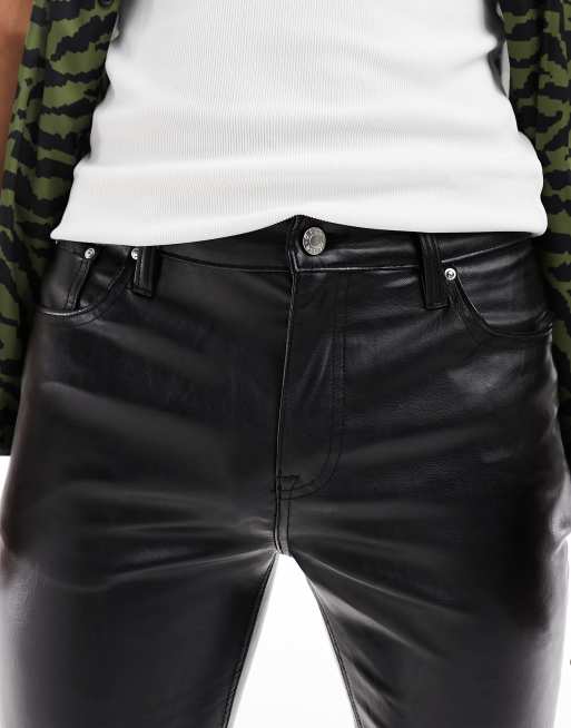 ASOS DESIGN super tight sculpting high waist leather look skinny