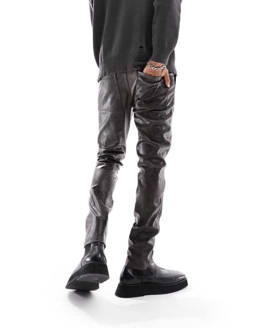 Asos mens hot sale leather pants