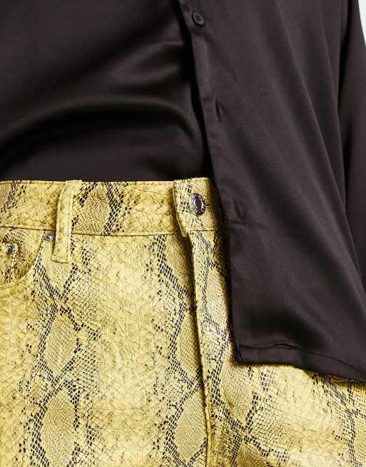 Zara Leather Snake Print Pants Size M