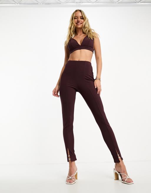 ASOS DESIGN - Skinny legging in pruimenkleur, deel van co-ord set