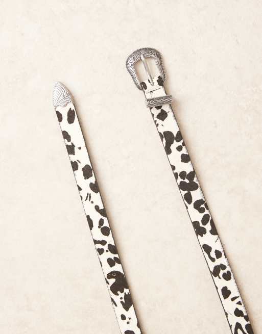 ASOS DESIGN - Skinny leren Western riem met koeienprint, 3 van 3