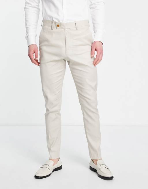 ASOS DESIGN skinny Smart Pants in stone