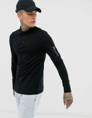 long arm polo shirt