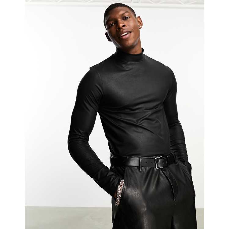 Tyler Boe Black Turtle Neck with Faux Fur Sleeves - Londo Mondo