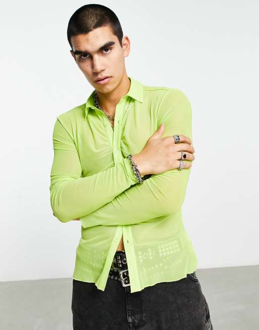 Neon Green Sheer Shirt – Clothes By Locker Room