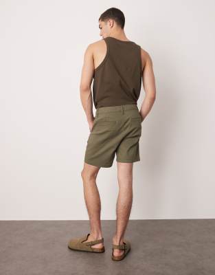 Asos Design Skinny Mid Length Chino Shorts In Black