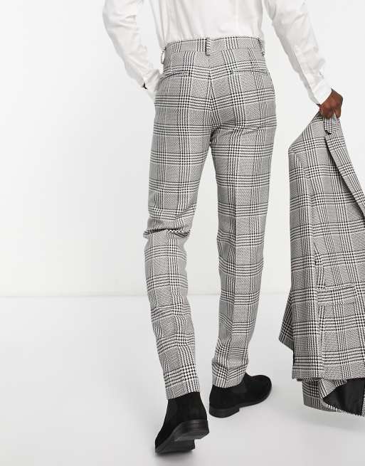 ASOS DESIGN skinny mix and match suit pants in black and white puppytooth  check