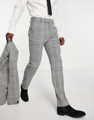 ASOS DESIGN skinny mix and match suit trousers in black and white puppytooth check