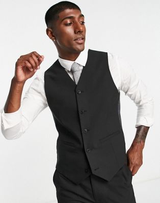 ASOS DESIGN skinny mix and match waistcoat in black