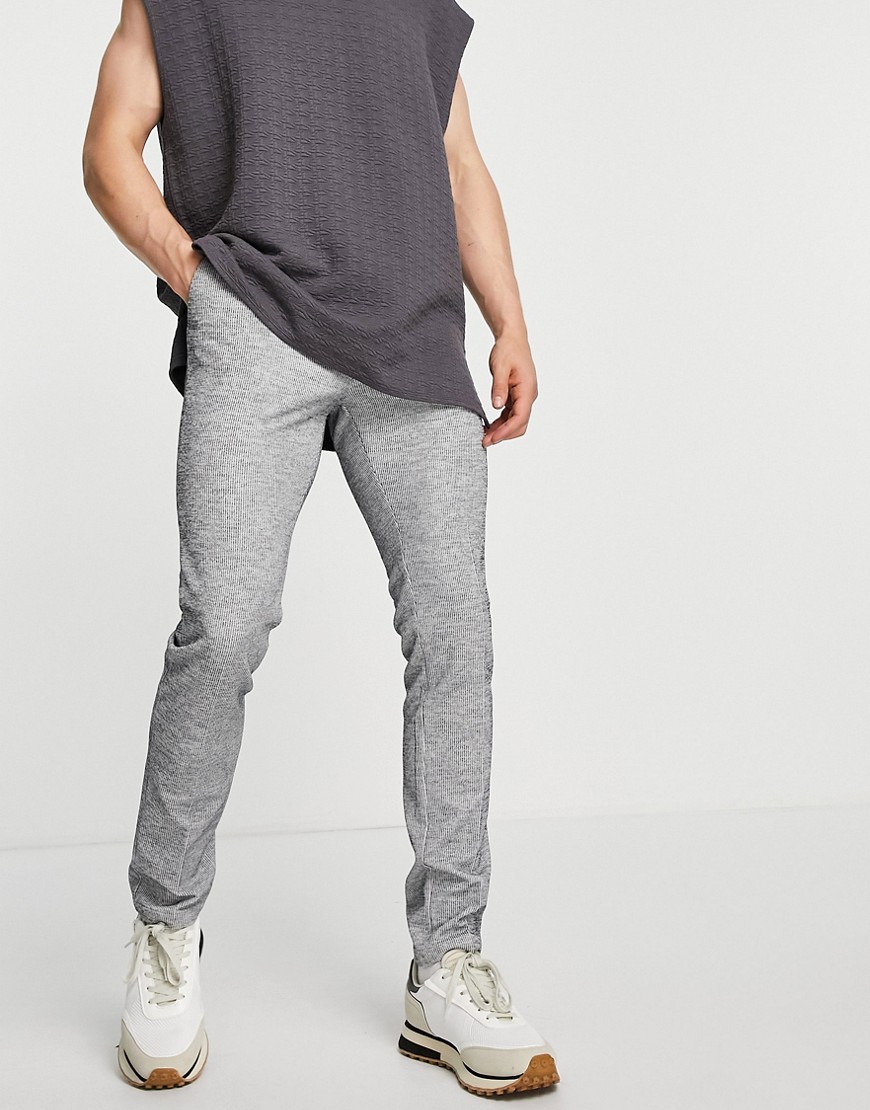 ASOS DESIGN - Skinny nette broek van jersey met trekkoord in de taille in grijs, deel van combi-set