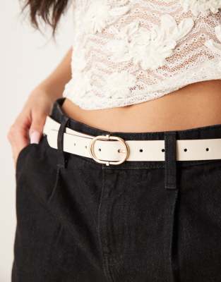 ASOS DESIGN SKINNY OVAL BUCKLE WAIST AND HIP JEANS BELT 