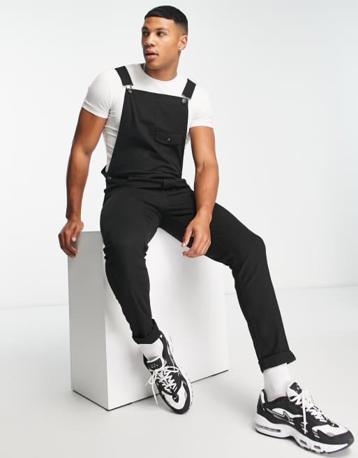 ASOS DESIGN Skinny Denim Dungarees In Black, $50, Asos