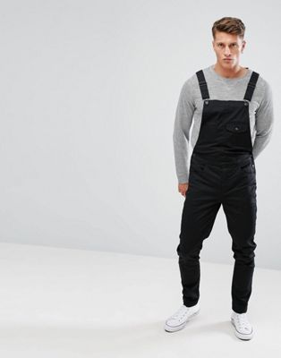 skinny jean overalls black