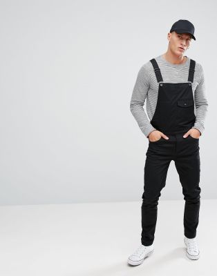 mens black overalls skinny