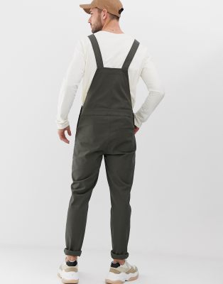 skinny khaki overalls