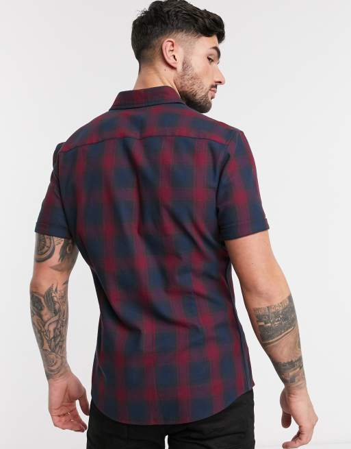 ASOS DESIGN - Skinny overhemd met stretch en rode Schotse ruit, 2 van 4