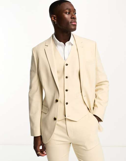 ASOS Wedding Super Skinny Fit Suit In Pale Peach