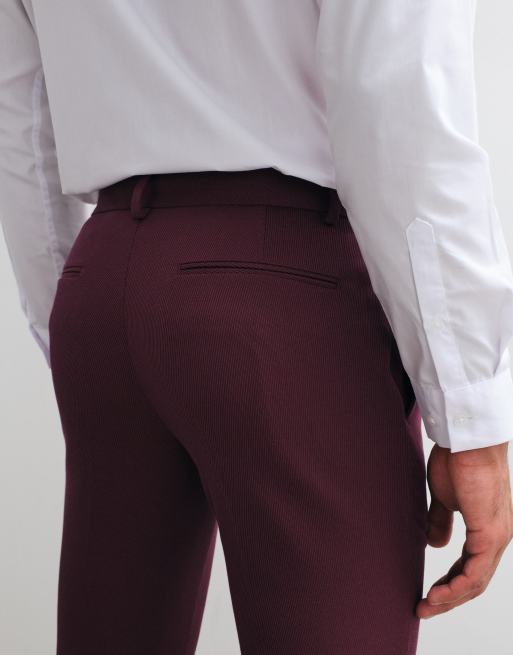 ASOS DESIGN skinny pakbroek in bordeauxrood, 4 van 5