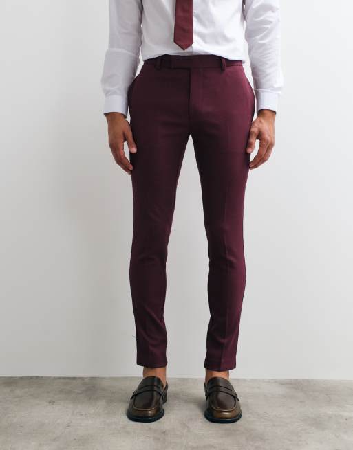 ASOS DESIGN skinny pakbroek in bordeauxrood, 5 van 5