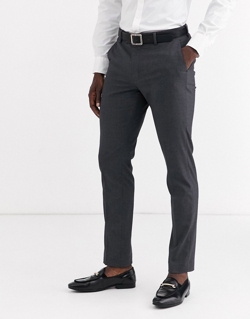 ASOS DESIGN - Skinny pantalon in antracietgrijs