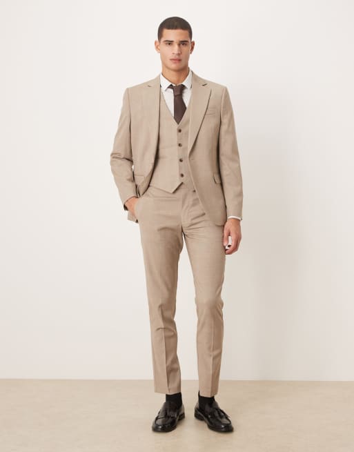 ASOS DESIGN - Skinny pantalon in bruin met ruitjes