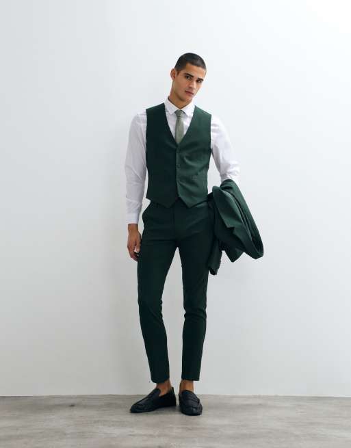 ASOS DESIGN - Skinny-fit pak in donkergroen, 4 van 4