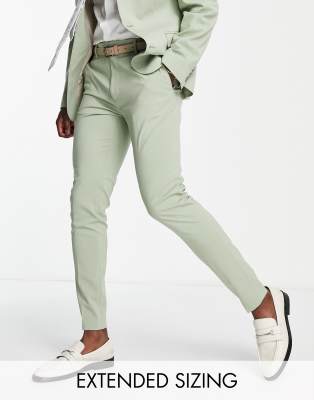 ASOS DESIGN - Skinny pantalon in saliegroen