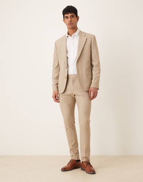 ASOS DESIGN - Skinny pantalon met microtextuur in steengrijs - view 1