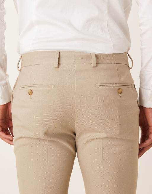ASOS DESIGN - Skinny pantalon met microtextuur in steengrijs, 4 van 5