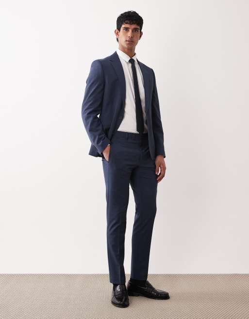 ASOS DESIGN - Skinny pak van wasbare wolmix in marineblauw, 3 van 3