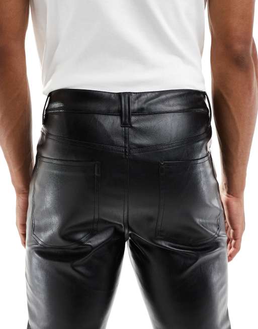 ASOS DESIGN skinny pants in black faux leather