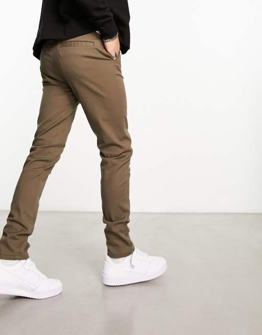 ASOS DESIGN skinny pants in dark khaki