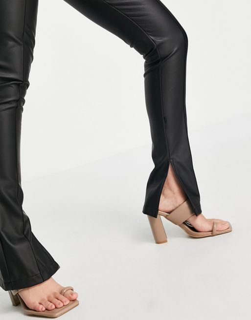 ASOS DESIGN skinny pants with split hem in black