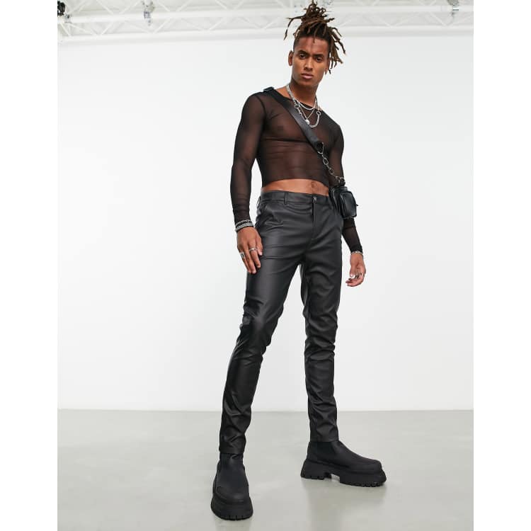 ASOS DESIGN skinny pants in matte leather look