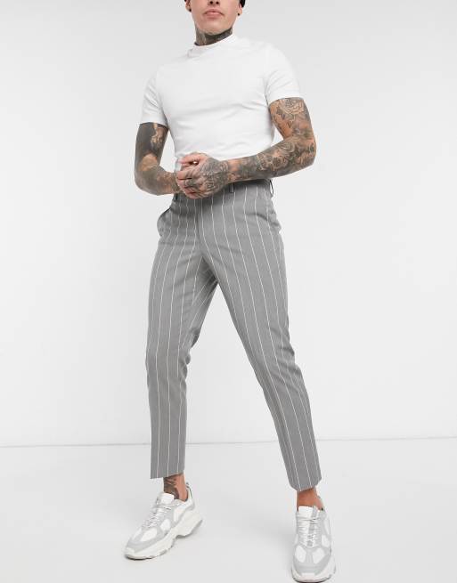 pinstripe skinny trousers mens