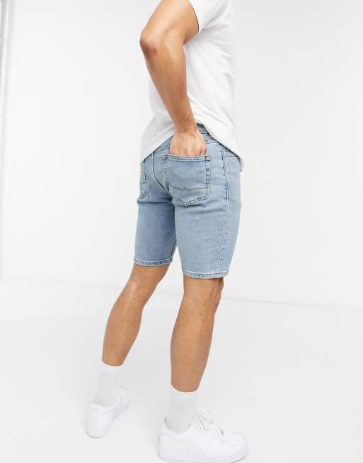 ASOS Design Slim Smart Shorts in Light Blue