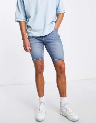 mens skinny denim shorts