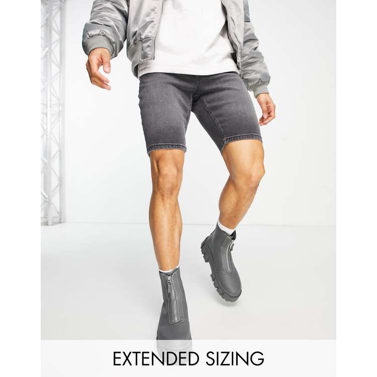 Asos black denim shorts best sale