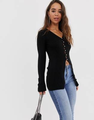 skinny rib cardigan