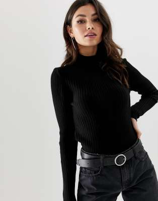 thin black roll neck jumper